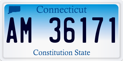CT license plate AM36171