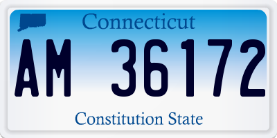 CT license plate AM36172