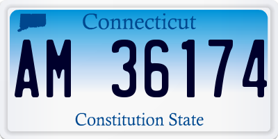 CT license plate AM36174