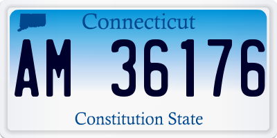 CT license plate AM36176