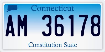 CT license plate AM36178