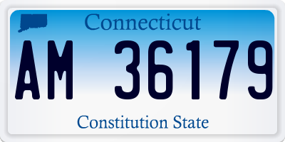 CT license plate AM36179