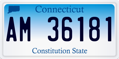 CT license plate AM36181