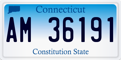 CT license plate AM36191