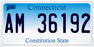 CT license plate AM36192