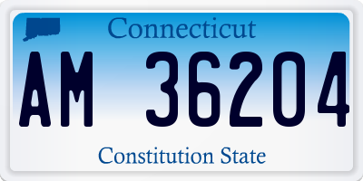 CT license plate AM36204