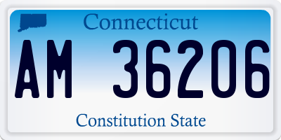 CT license plate AM36206