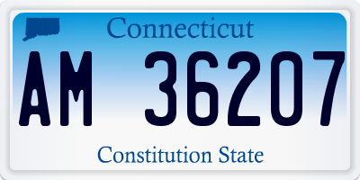 CT license plate AM36207