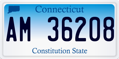 CT license plate AM36208