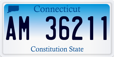 CT license plate AM36211