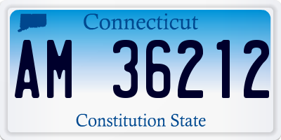 CT license plate AM36212