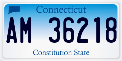 CT license plate AM36218