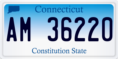 CT license plate AM36220