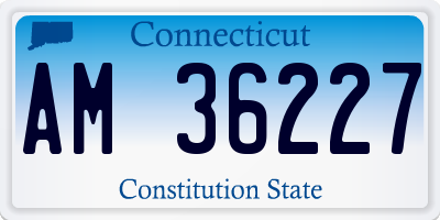 CT license plate AM36227