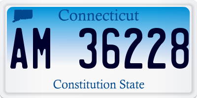 CT license plate AM36228