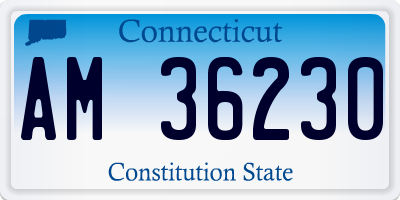 CT license plate AM36230
