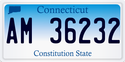 CT license plate AM36232