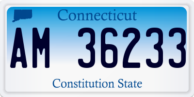 CT license plate AM36233