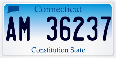 CT license plate AM36237