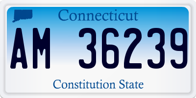 CT license plate AM36239