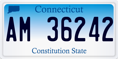 CT license plate AM36242