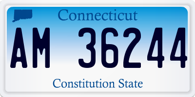 CT license plate AM36244