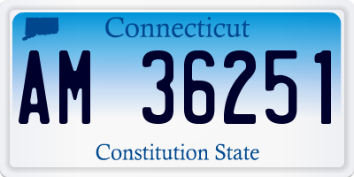 CT license plate AM36251