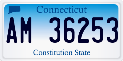 CT license plate AM36253
