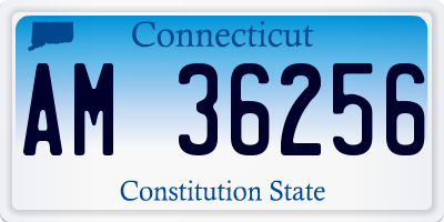 CT license plate AM36256