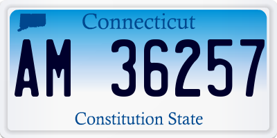 CT license plate AM36257