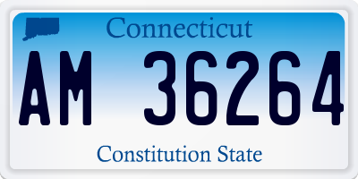 CT license plate AM36264