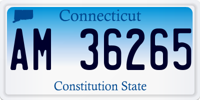 CT license plate AM36265