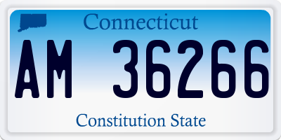 CT license plate AM36266