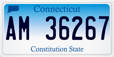 CT license plate AM36267