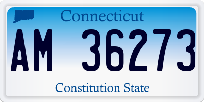 CT license plate AM36273