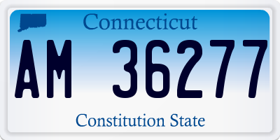 CT license plate AM36277