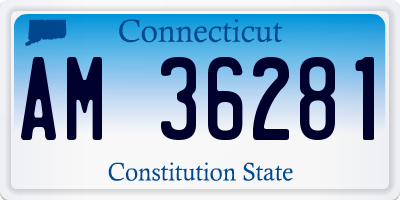 CT license plate AM36281