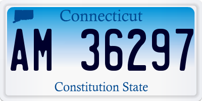 CT license plate AM36297