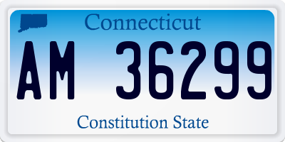 CT license plate AM36299