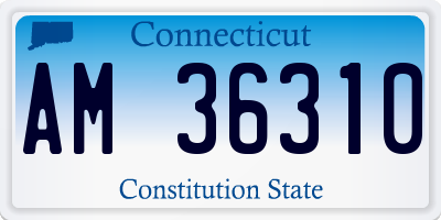 CT license plate AM36310