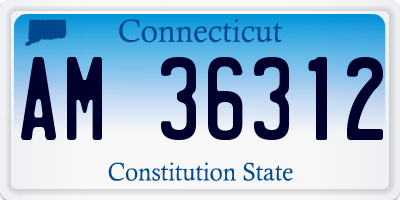 CT license plate AM36312