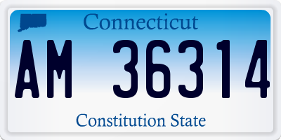 CT license plate AM36314