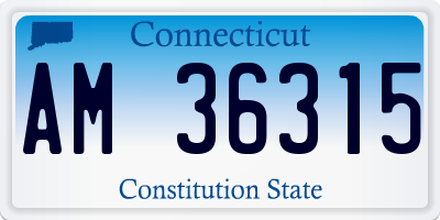 CT license plate AM36315
