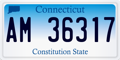 CT license plate AM36317