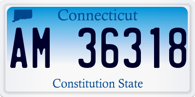 CT license plate AM36318