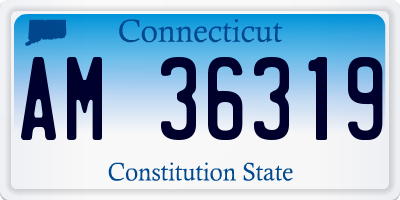 CT license plate AM36319