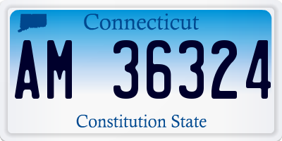 CT license plate AM36324