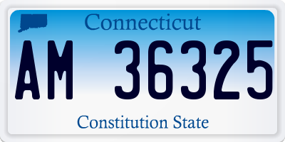CT license plate AM36325