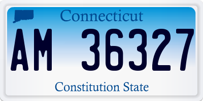 CT license plate AM36327