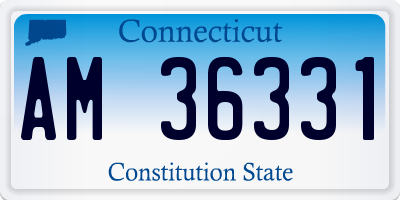 CT license plate AM36331